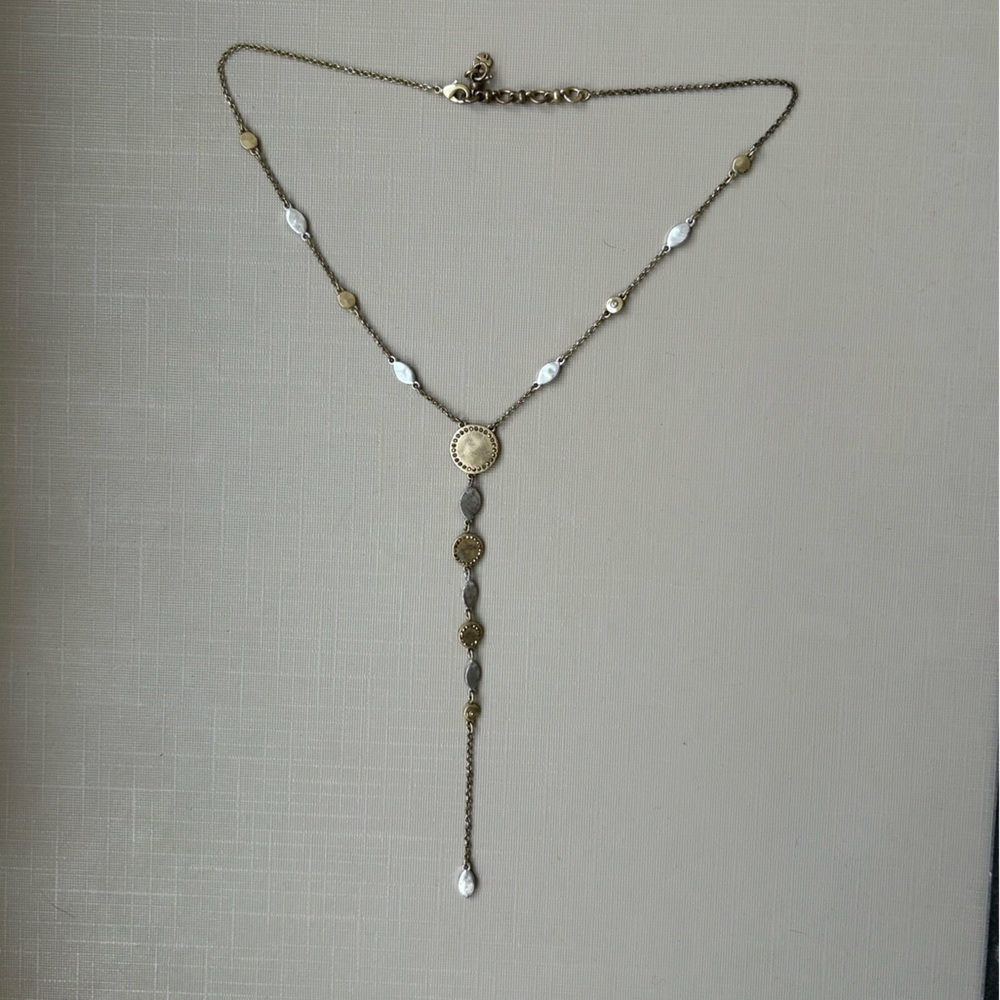 Fossil Mixed Metals Lariat Necklace